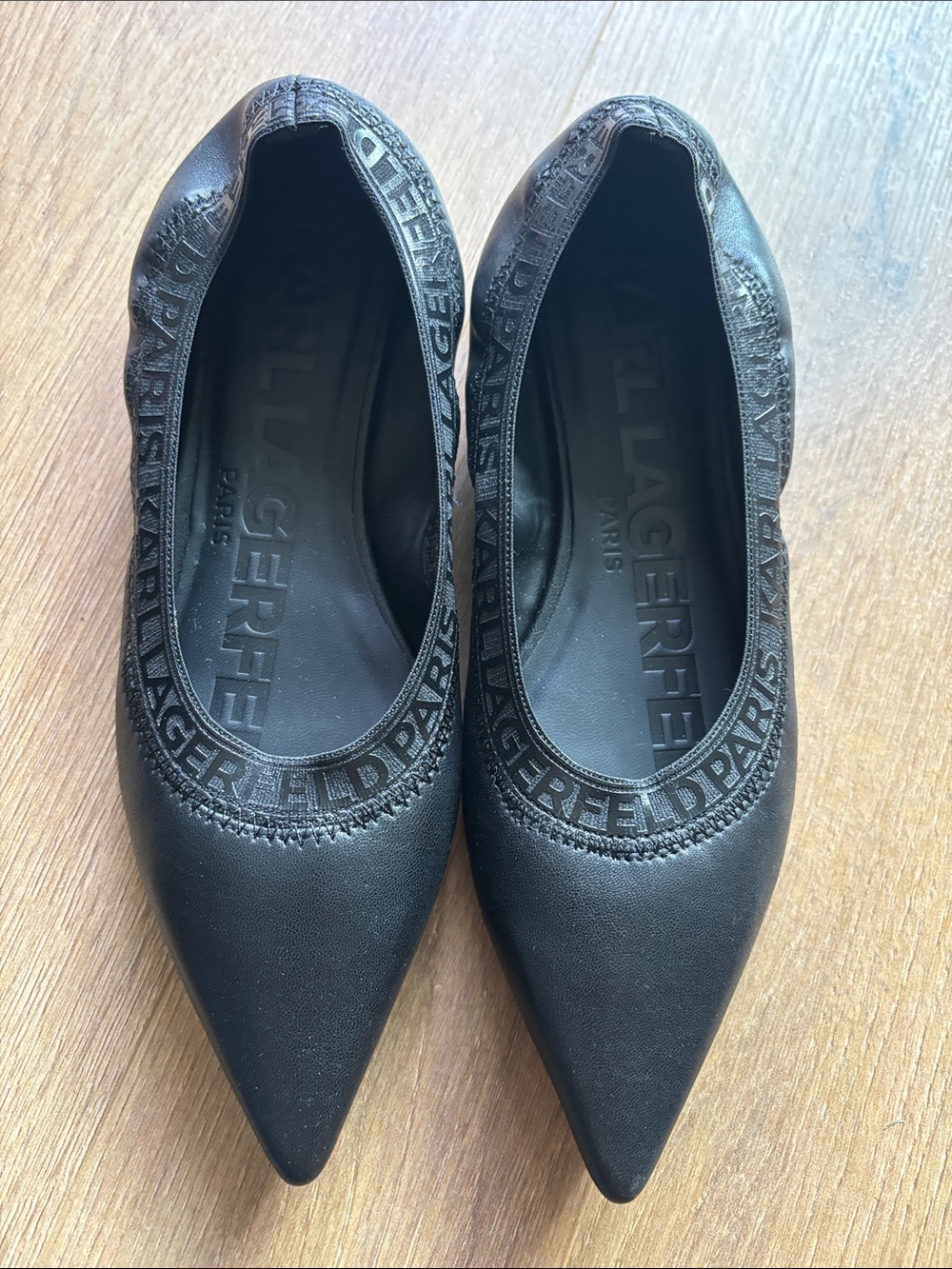 Karl Lagerfeld Black Vinette Ballet Flats